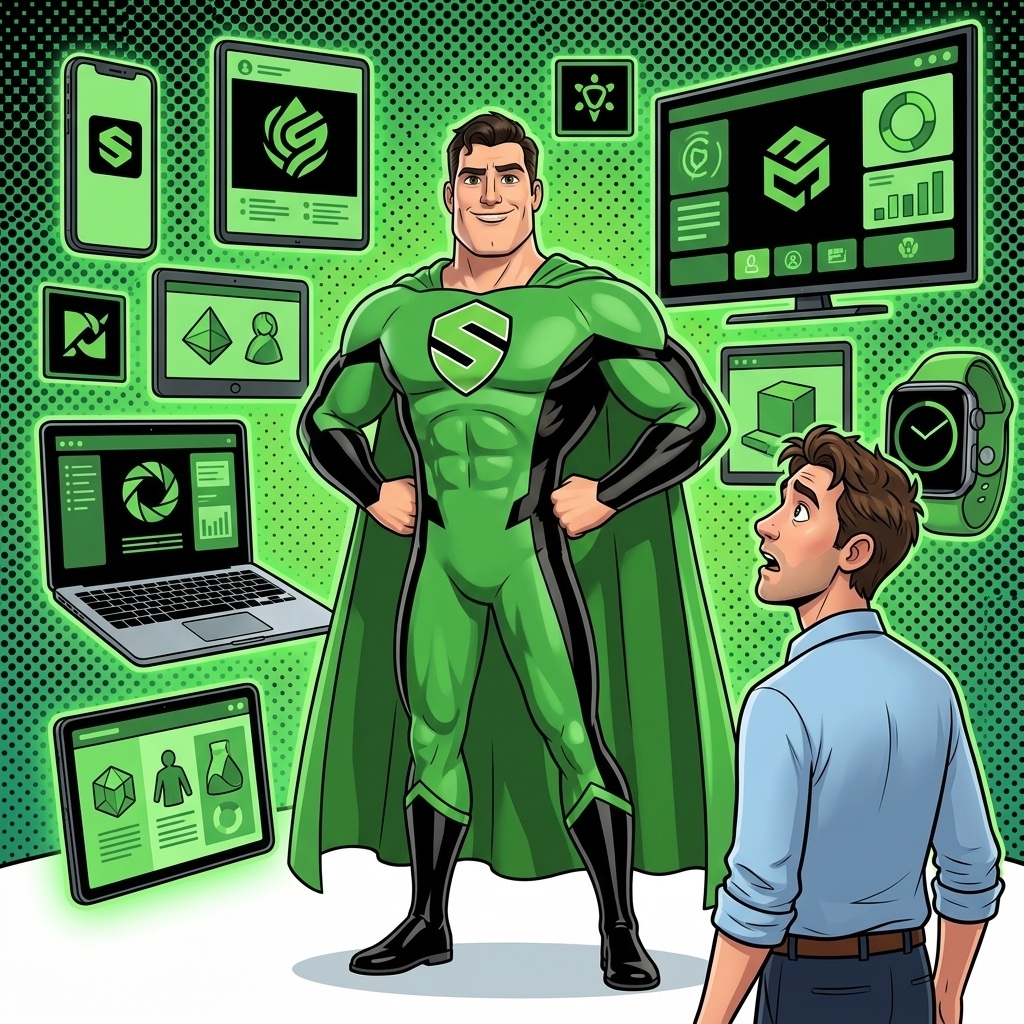 SUPERBRAND-Superheld koordiniert Inhalte über mehrere digitale Endgeräte